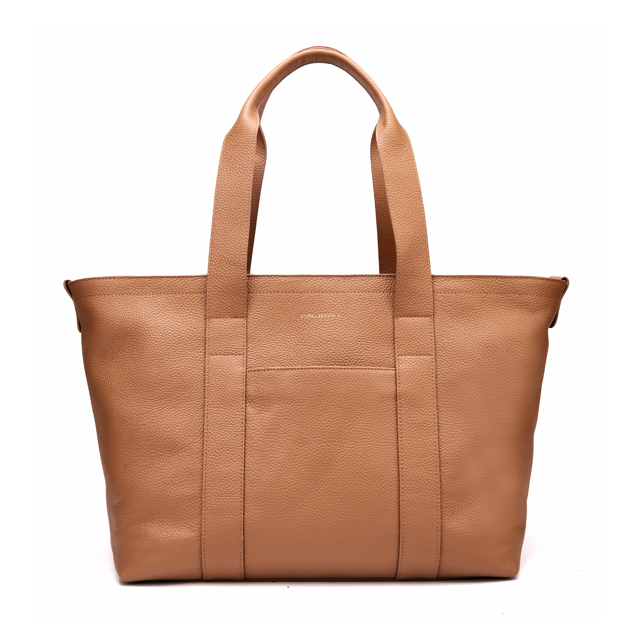 16" Slouchy Leather Laptop Tote | Large Capacity-Laptop bag-CODE REPUBLIC-Tan-CODE REPUBLIC laptop bags womens laptop bags laptop handbags ladies laptop bags laptop carrying bags