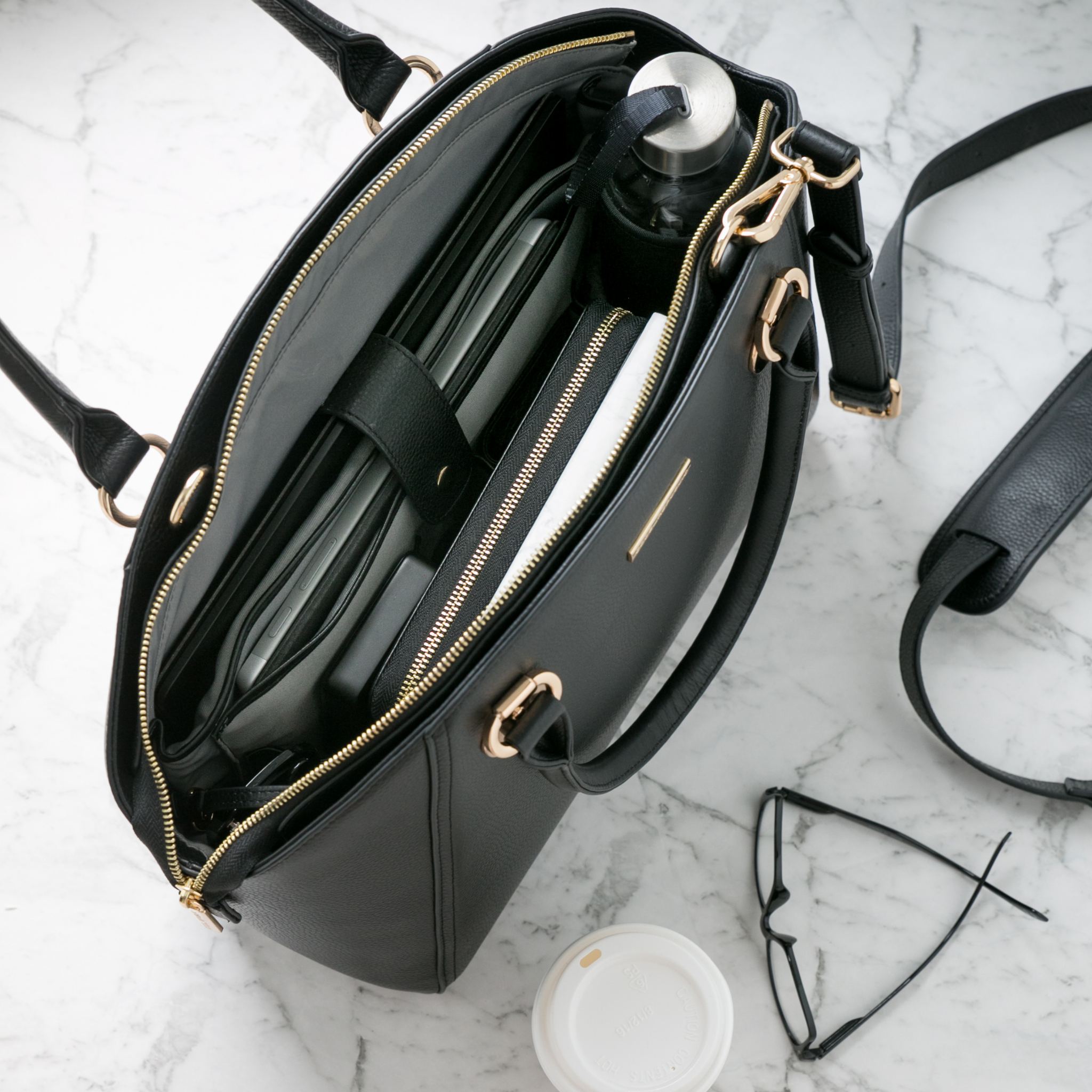 LISA 14" LAPTOP HANDBAG | ITALIAN LEATHER-Laptop bag-CODE REPUBLIC-Grey-CODE REPUBLIC laptop bags womens laptop bags laptop handbags ladies laptop bags laptop carrying bags