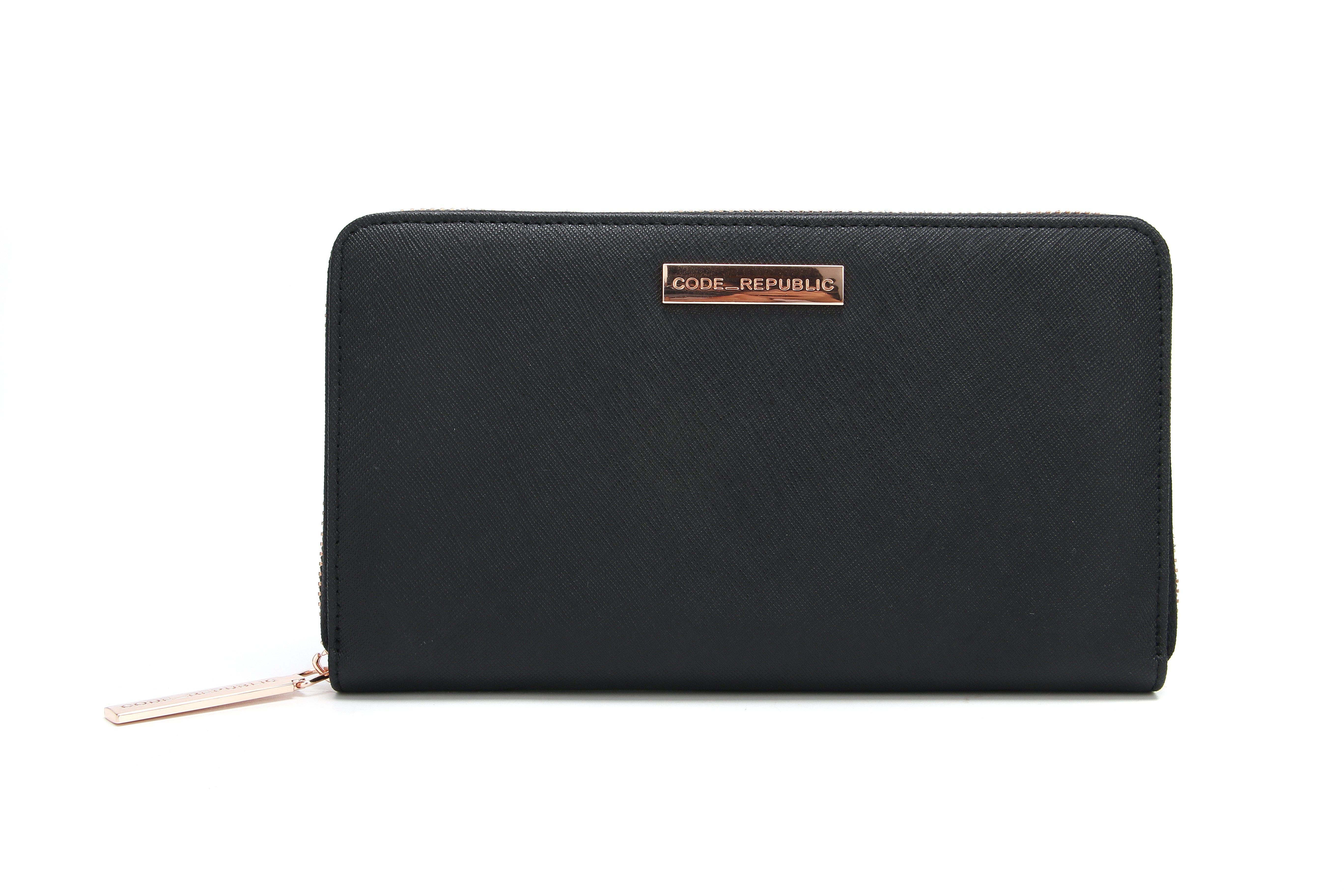 PASSPORT PHONE WALLET Saffiano Leather Rose Gold-Wallet-CODE REPUBLIC-Black-CODE REPUBLIC laptop bags womens laptop bags laptop handbags ladies laptop bags laptop carrying bags